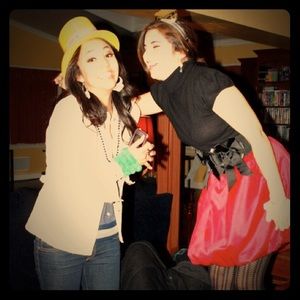 Bright red taffeta poof bubble party skirt